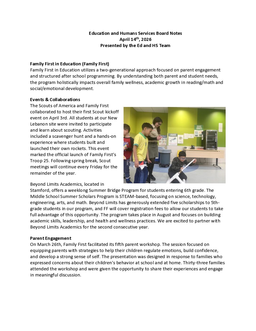 2. April 2026 ED & HS Report