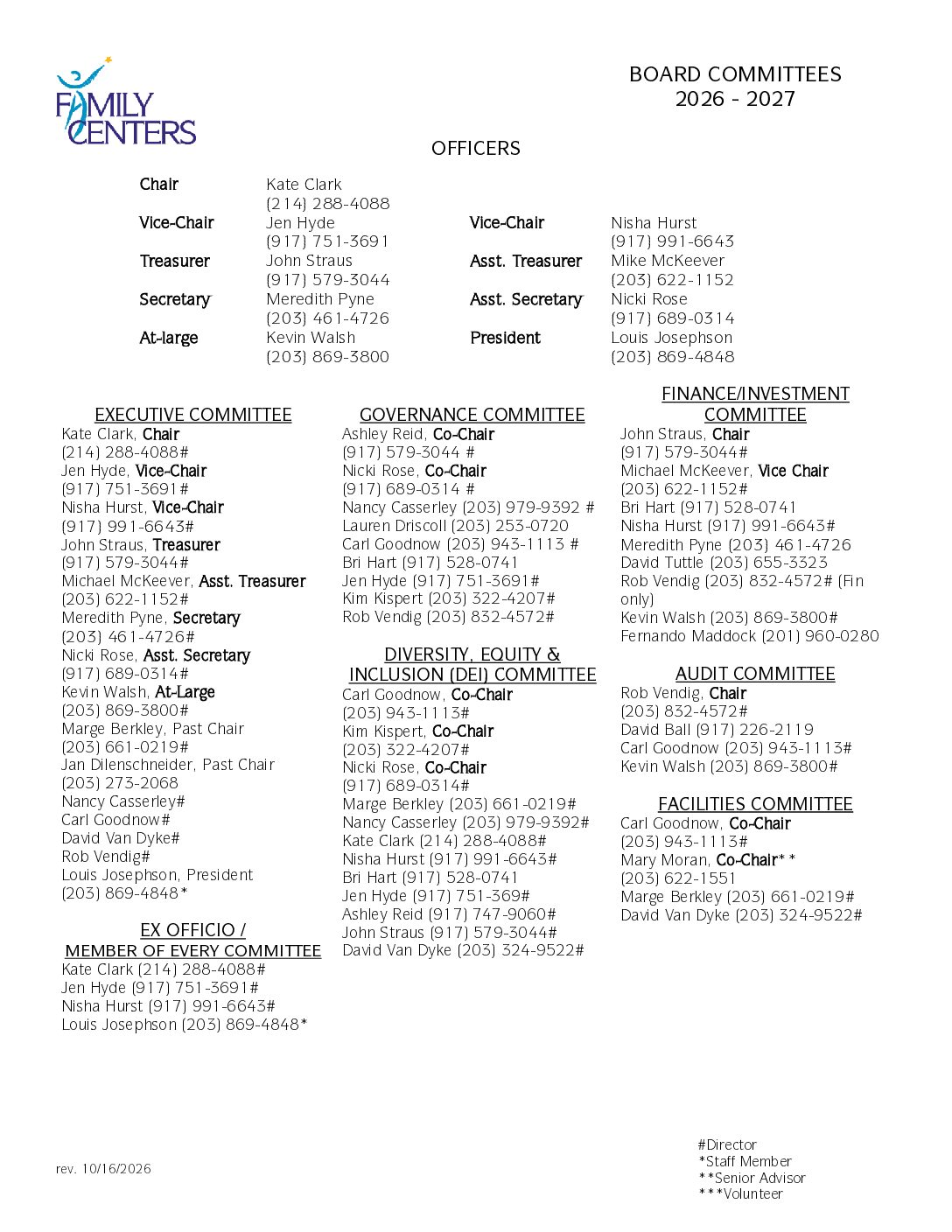 Board Committee List 2026 27