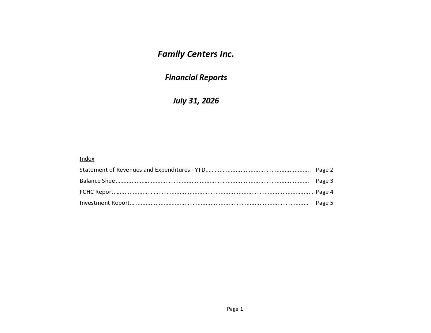 5. Family Centers Financial Statements July 2026