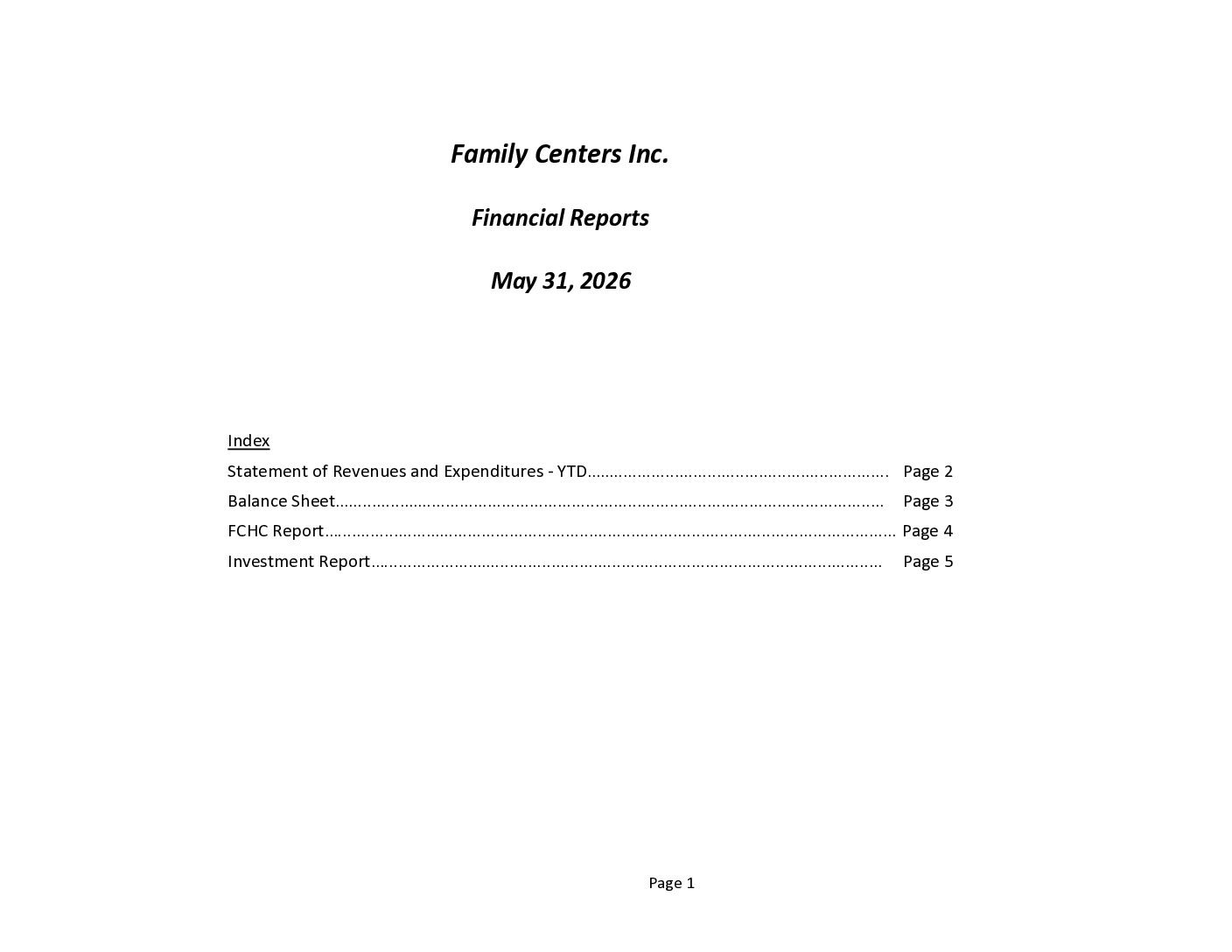 4. Family Centers Financial Statements May 2026