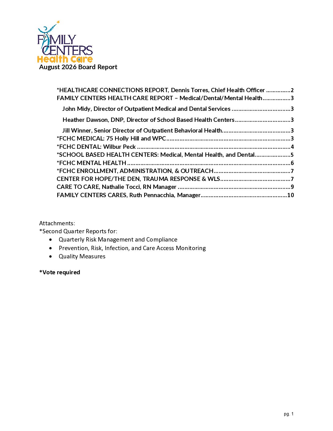 2. HCC Board Report August 2026